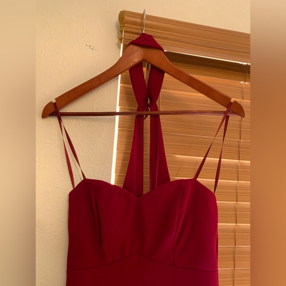 Red Maxi Prom Dress With Side Slit